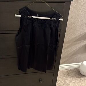 SHEIN Black Floral Embroidered Blouse